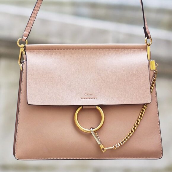 $1950 Brand New 100% Authentic Chloe Faye Motty  Beige Shoulder Bag - Picture 1 of 1